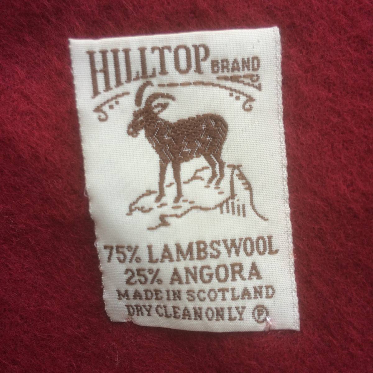ヒルトップ HILLTOP スコットランド　製　ラムズウール　アンゴラ　マフラー　新品同様　ロイヤルスチュワート　チェック　伝統パターン　