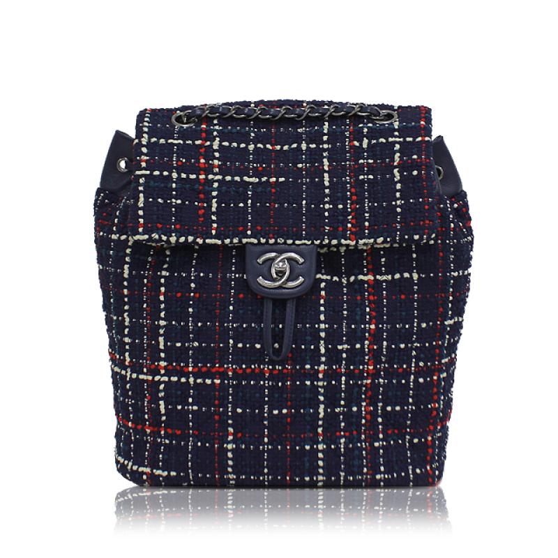 シャネル CHANEL エアライン 【バックパック】 A91122 ツイード ネイビー系 レディース 未使用【おお蔵】