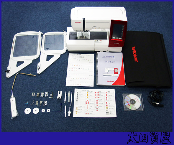 質屋出品☆JANOME ジャノメ コンピューターミシン SECiO9700 白×赤 