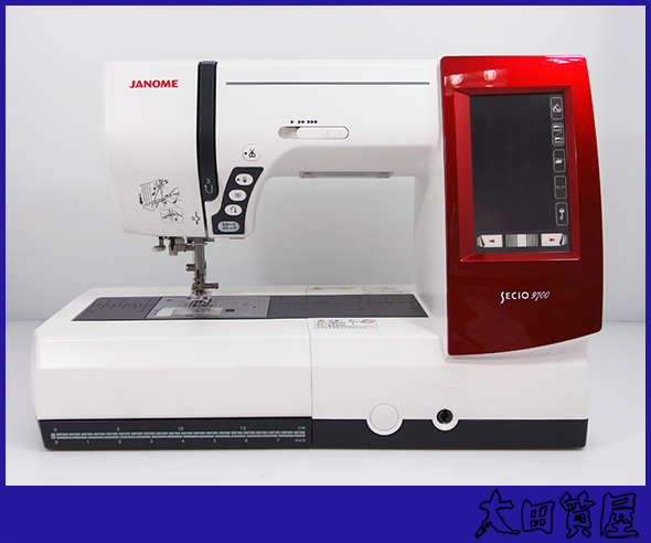 質屋出品☆JANOME ジャノメ コンピューターミシン SECiO9700 白×赤 