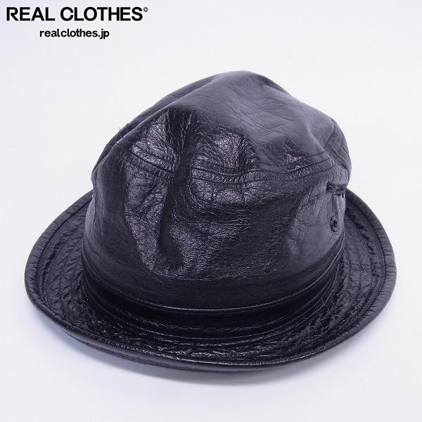 リアルマッコイズ　ポークパイハット　ホースレザー　サイズ 7 1/2 The REAL McCOY'S/リアルマッコイズ レザーポークパイハット/7-3/4