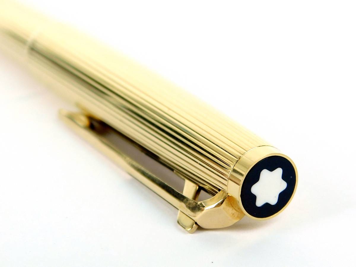 MONTBLANC ボールペン ゴールドカラー ストライプ 正規品 MONTBLANC モンブラン ボールペン ゴールドカラー ストライプ