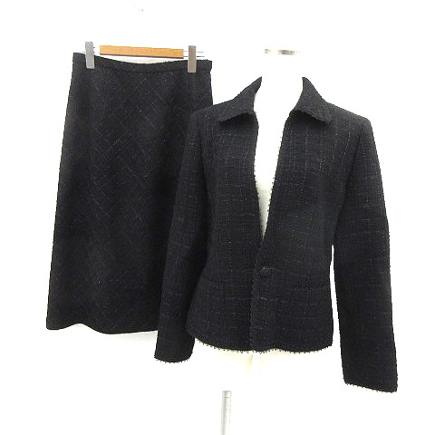 【豊富な，HOT】 レリアン Leilian セットアップ ジャケット スカート ツイード ラメ糸 黒 size 11 171229 レディース(レリアン)｜売買されたオークション情報、yahooの商品情報をアーカイブ公開 - オークファン その他