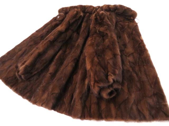 毛並み極美品▽MINK ミンク 本毛皮 デザインコート ボンボン・ストーン