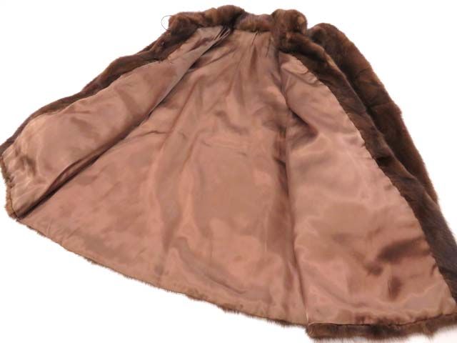 毛並み極美品▽MINK ミンク 本毛皮 デザインコート ボンボン・ストーン