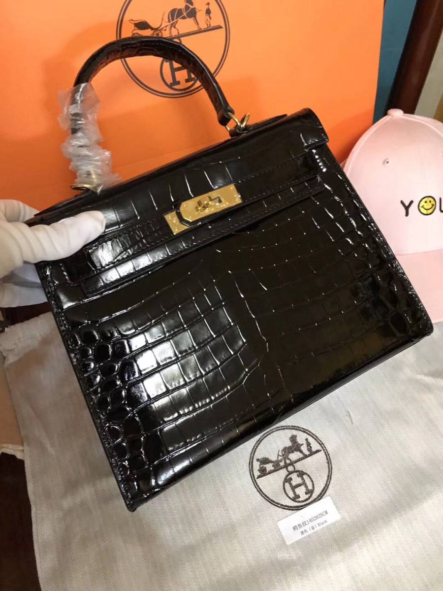 希少美品 エルメス HERMES レディースバッグ ハンドバッグ Kelly 28cm かばん トートバッグ ブラック