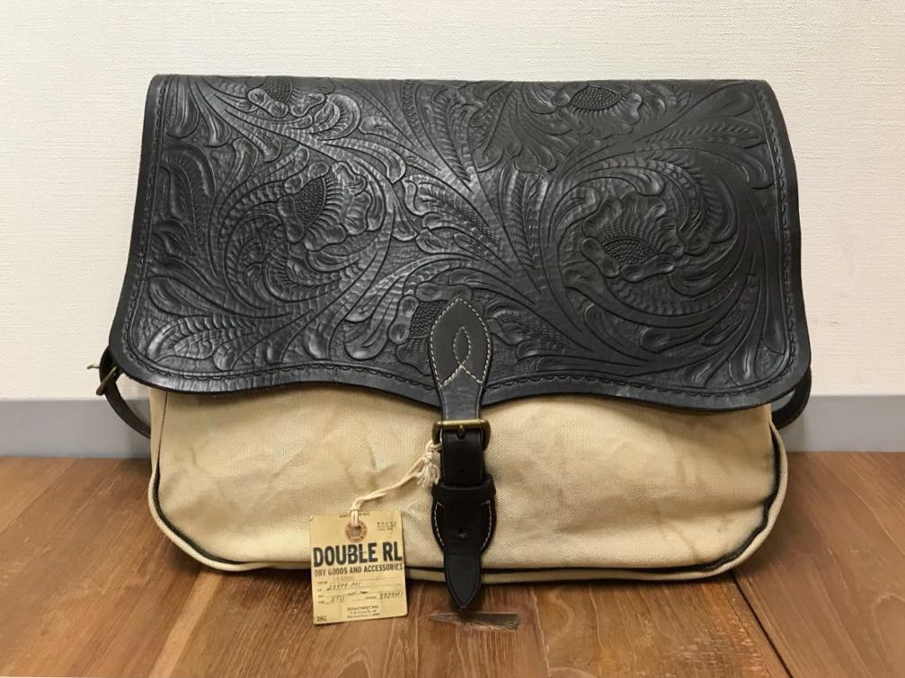 【未使用】ダブルアールエル RRL レザー カービング サスペンダー ブラウン RRL ダブルアールエル レザー カービングレザー カービング 未使用