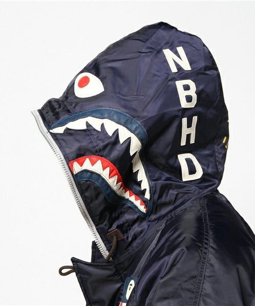A BATHING APE x NEIGHBORHOOD】BAPE NBHD N-2B L 新古品 