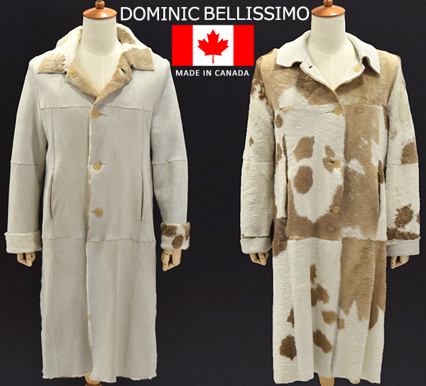 定価15万円 カナダ製 ドミニク・ベリッシモ【DOMINIC BELLISSIMO】リバーシブル ロングムートンコート