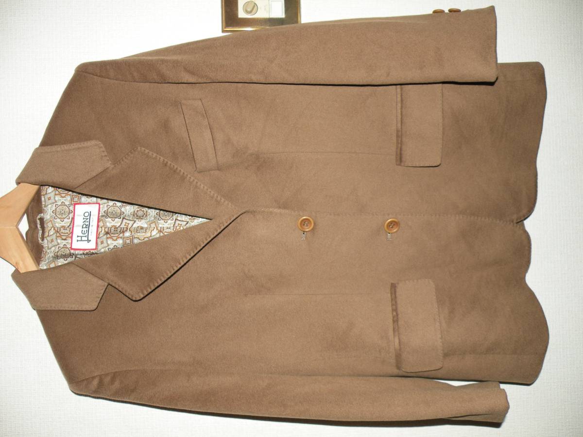 Herno カシミア100% ジャケット Loro Piana 裏地100%シルク ビンテージ 