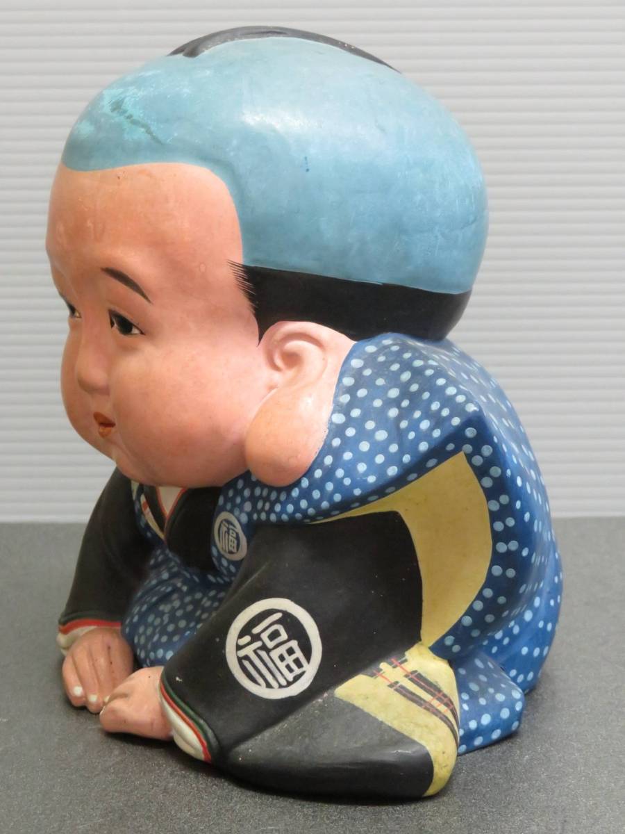 ☆名品！古い福助人形 名匠！博多人形 藤尾虎笑 美術人形師作 戦前戦後