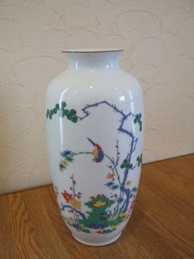 有田焼・弥左エ門 柿右衛門写花鳥図 　花瓶　美品