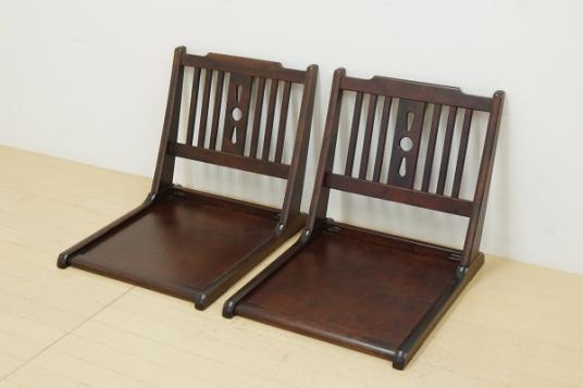 北海道民芸家具　座椅子　2脚セット 高級家具 　② 美品 北海道民芸家具 樺無垢材 座椅子 2脚セット 和モダン 木製 天然木
