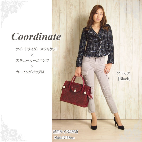 完売品 GRACE CONTINENTAL ツイード ライダース ジャケット 36 