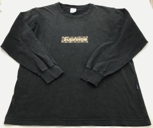 ほびねこ【Used●supreme シュプリーム/ルイヴィトン●長袖 Tシャツ/カットソー●黒/ブラック メンズ】