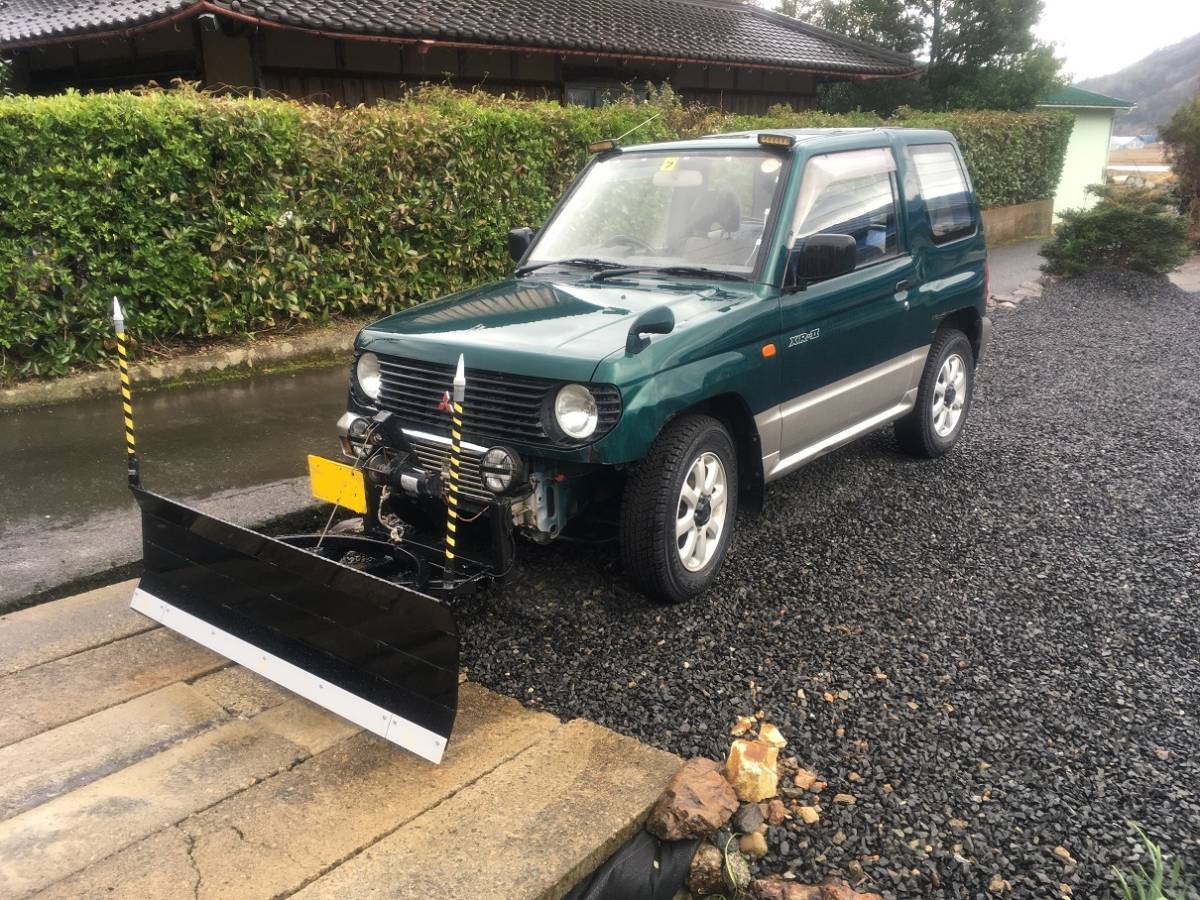 【自作】 除雪 スノープラウ 電動 排土板 4WD パジェロミニ