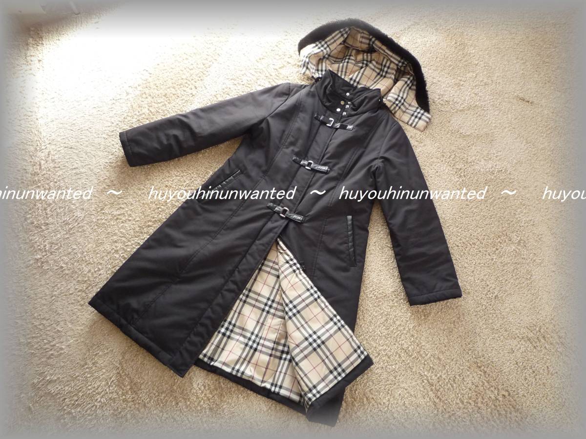 Burberry(バーバリー)黒ロングコート*小さいサイズ*袖丈55㎝ wnc 