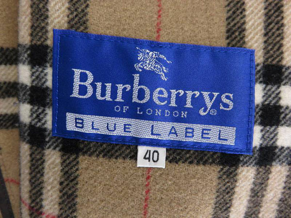 1円 バーバリーズ 裏地チェック柄 レディース ダッフル コート 40 BV908