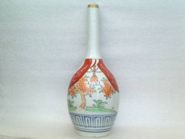 希少品! お雛様道具 ★古伊万里色絵染付御神酒徳利:高さ約25.7㎝★幕末期
