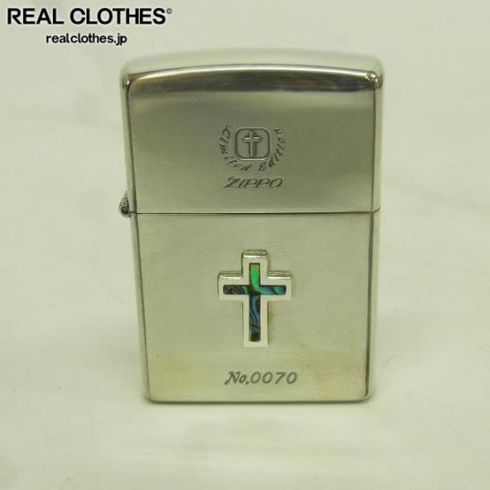 Zippo/ジッポー シェル クロス シルバーネックレス付き 04年製 /UP6
