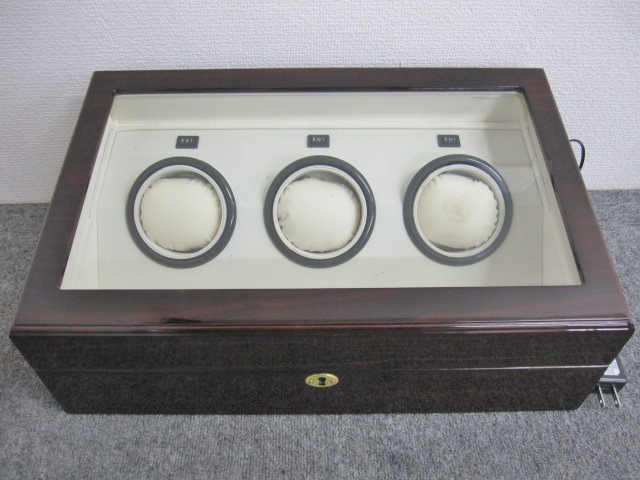 D15959 ワインディング機能付き ウォッチケース 3本収納 コレクションケース 動作品