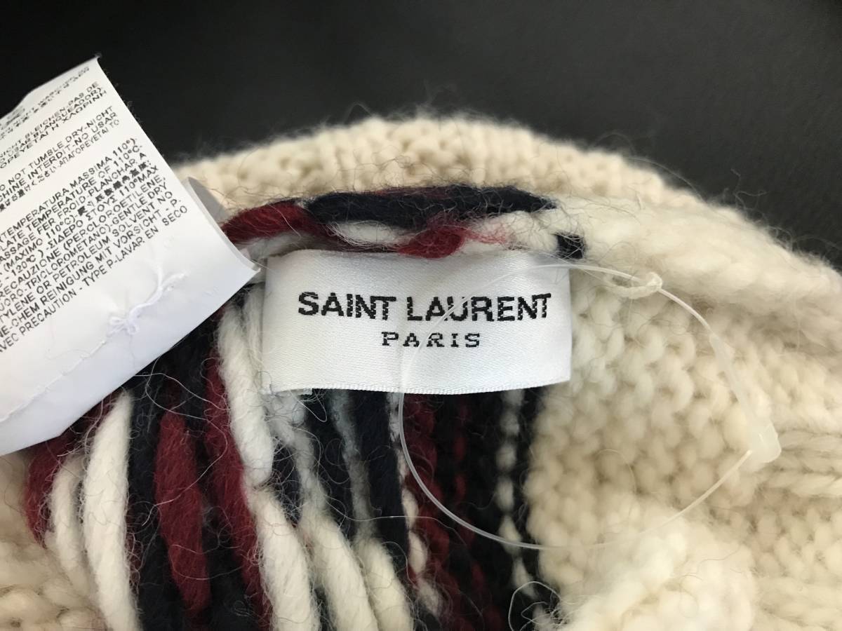 新品】サンローラン SAINT LAURENT アーガイルニット帽 M 【公式通販】
