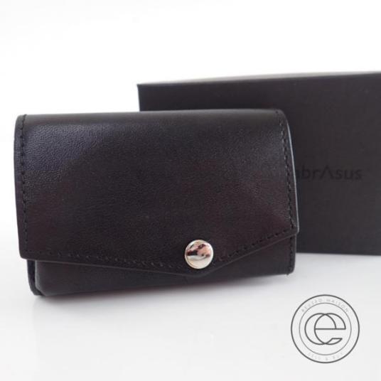 アブラサス abrAsus 小さい財布 レザー 三つ折り財布 黒 小物 メンズ