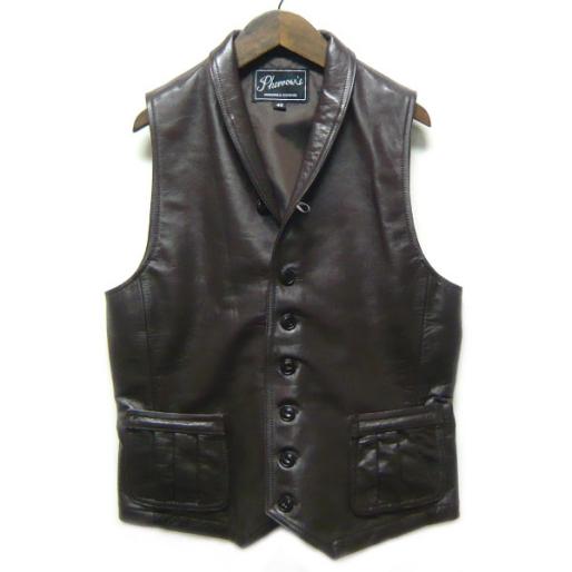 お得，大得価 17AW Pherrow's フェローズ PLV1140 ショールカラーレザーベスト D.BROWN 40(トップス)｜売買されたオークション情報、yahooの商品情報をアーカイブ公開 - オークファン トップス