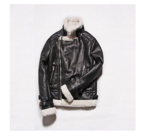 新作入荷，安い メンズ ダブル ボア ライダース ボアジャケット ムートンライダース フェイクムートン PU レザー バイカー 防寒 モコモコ 即発送(Lサイズ)｜売買されたオークション情報、yahooの商品情報をア Lサイズ