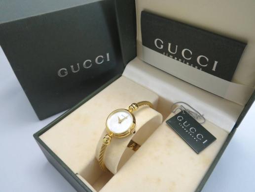 電池交換済み・1円】GUCCI グッチ/2700.2.L/バングル/ゴールド/シェル