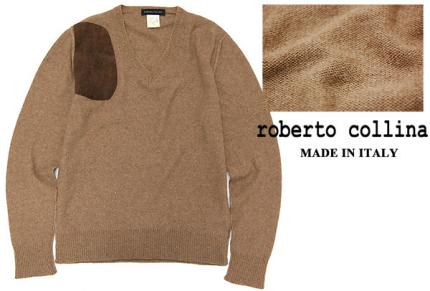 【得価，限定セール】 定価5万円 イタリア製 ロベルトコリーナ roberto collina アルパカウール 鹿革パッチ付き ハンティングニットセーター 茶/46(Mサイズ)｜売買されたオークション情報、yahooの商品情報をアーカイブ Mサイズ