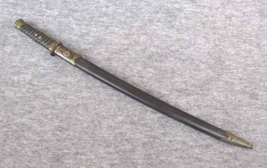 幕末期日本・幕府軍指揮刀（銃剣型、拵えのみ、明治期の徒歩刀？軍服軍