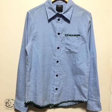 visvim/刺繍 長袖 シャツ/シャンブレーシャツ/M/cotton/sax blue