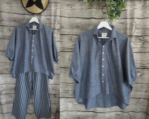 ニコアンド ゆったりドルマンダンガリー系後ろ裾長い綿麻シャツ Lサイズ 売買されたオークション情報 Yahooの商品情報をアーカイブ公開 オークファン Aucfan Com