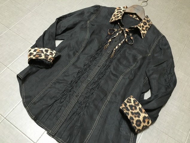 3.8万◇伊太利屋 麻リネン シャツ ジャケット◇新品！15号