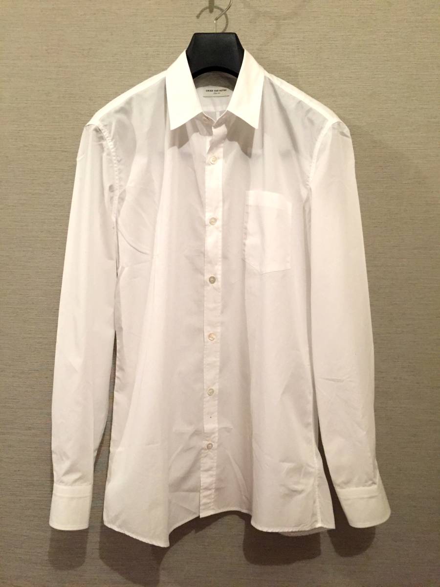  DRIES VAN NOTEN ドリスヴァンノッテン 長袖 シャツ 長袖シャツ 無地 白 ホワイト 48(長袖シャツ)｜売買されたオークション情報、yahooの商品情報をアーカイブ公開 - オークファン 男性用