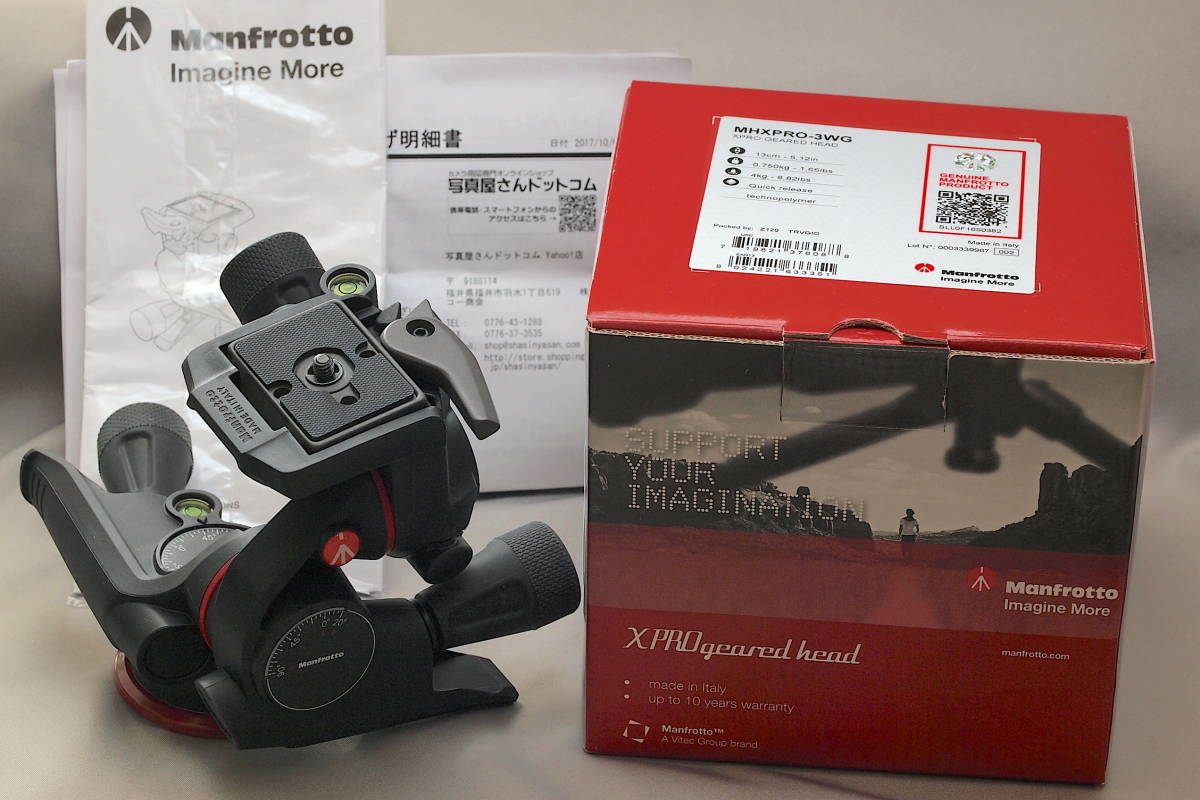 マンフロット ギヤ雲台 Manfrotto MHXPRO-3WG （元箱、付属品完備、新同美品）_1