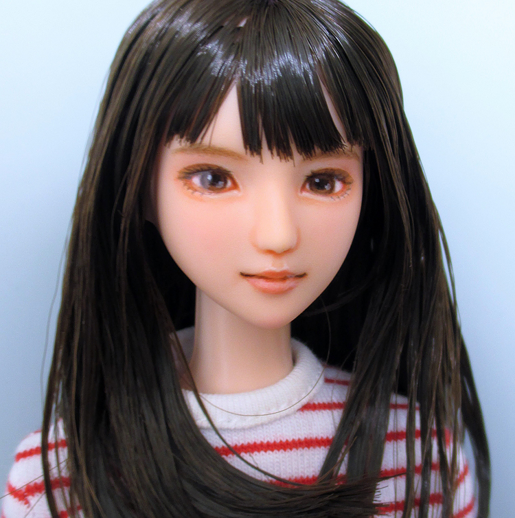 オビツ 1/6 カスタムドール ヘッド ダークブラウン ※ オビツ21ヘッド
