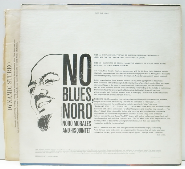 レア 1st黒ツヤ USオリジナル NORO MORALES No Blues， Noro ('60 Tico) キラー・ラテンジャズ SAONA 収録 | 試聴