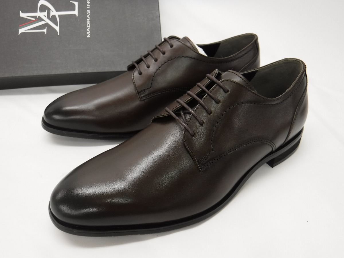 KK995 madras マドラス 1足限定 新品 濃茶 外羽根プレーントゥ牛革レザービジネスシューズ26.0EEE￥18360