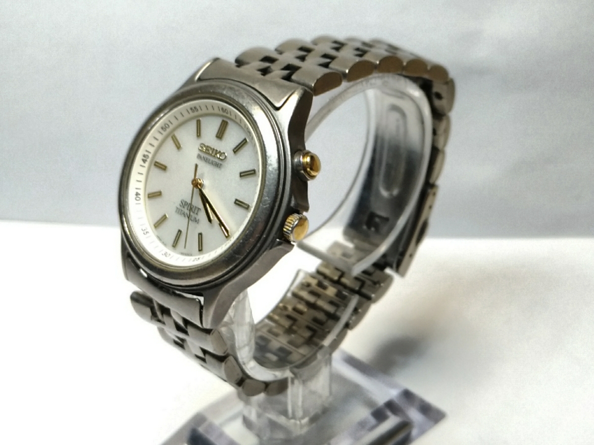 チタン製 中古品 セイコースピリット メンズ クオーツ腕時計SEIKO 
