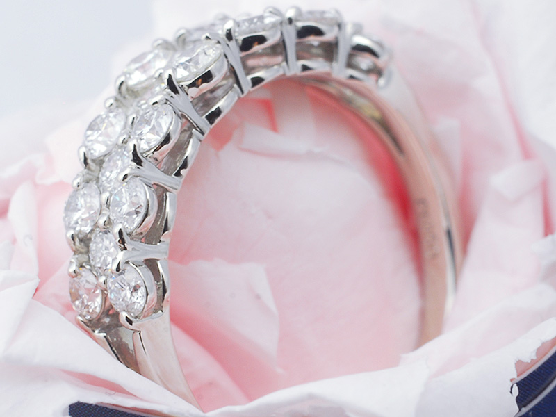1円スタート】ハート＆キューピッド 天然ダイヤモンドリング 1.000ct