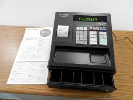 横型領収証/PCと連動シャープXE-A147B(黒)中古品店名設定送料