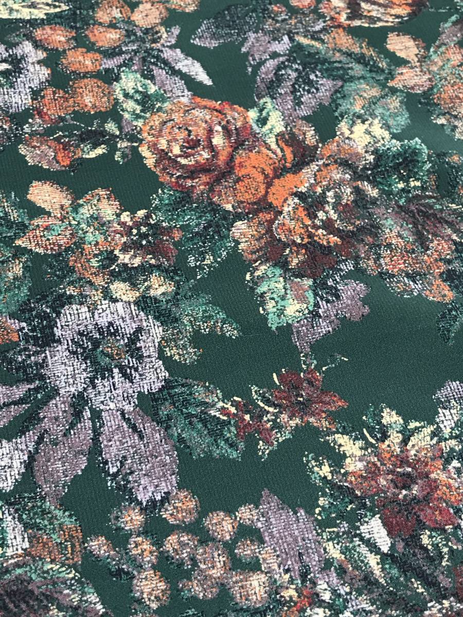 6933 1裁縫 生地 布 緑 グリーン バラ 花柄プリント ゴブラン織り風プリント 約115 10m 10メートル ワンピースなどに 植物 売買されたオークション情報 Yahooの商品情報をアーカイブ公開 オークファン Aucfan Com