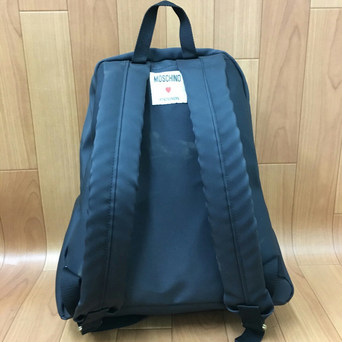 5-45 オススメ MOSCHINO モスキーノ PVCレザー系 メッシュ デカロゴ 