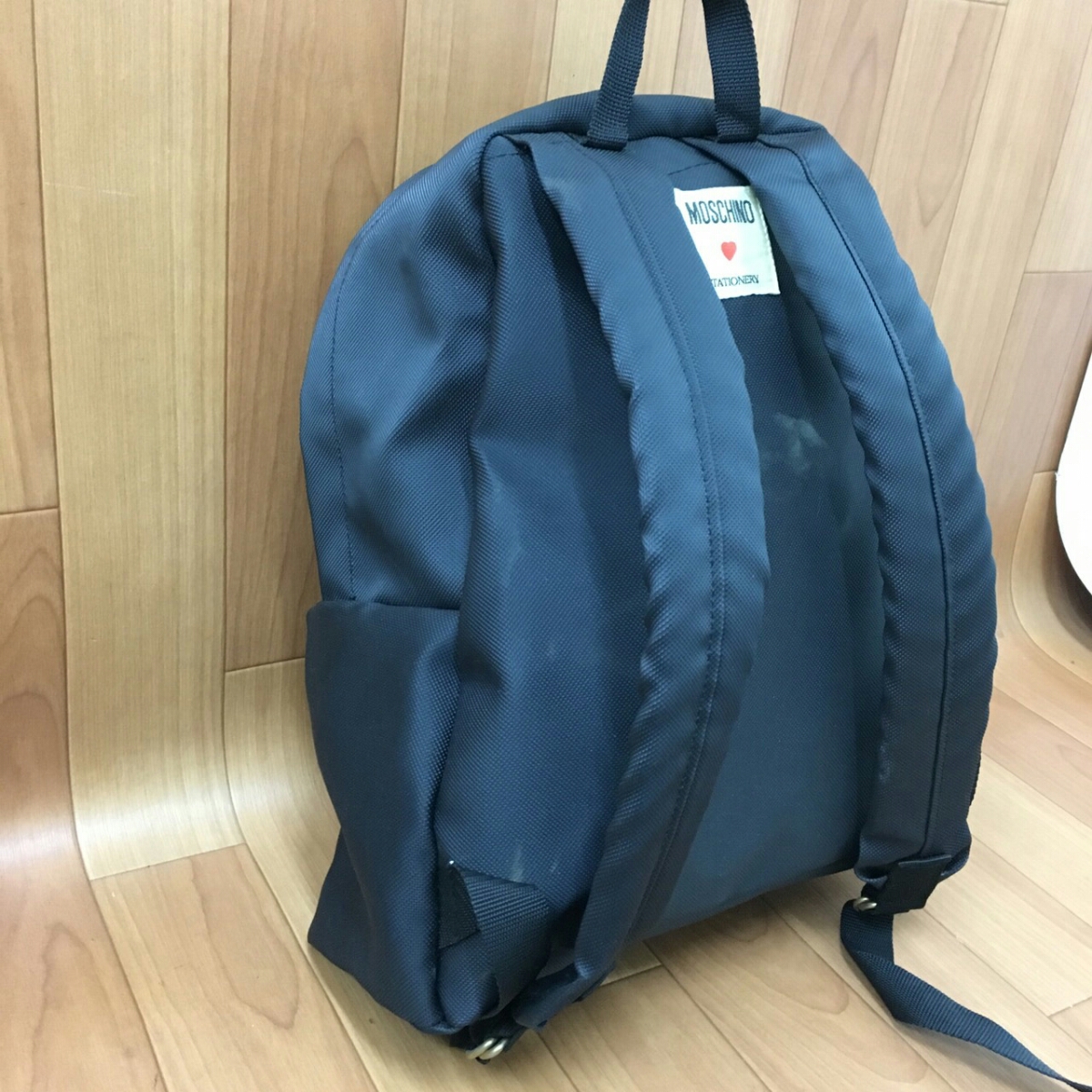 5-45 オススメ MOSCHINO モスキーノ PVCレザー系 メッシュ デカロゴ 