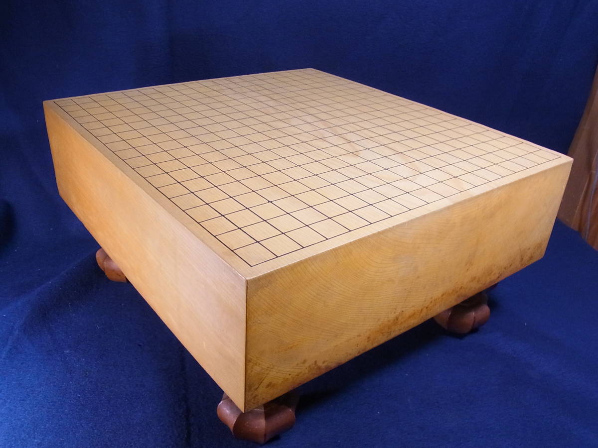 前川榧碁盤店 本榧 本榧足付将棋盤 囲碁盤 日本産本榧脚付将棋盤 4寸板