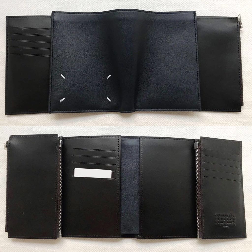 新品 2018SS メゾン マルジェラ 二つ折り レザー ウォレット ネイビー  