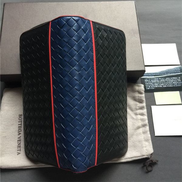 未使用品 BOTTEGA VENETA☆ボッテガヴェネタ 長財布 ブラックxブルー