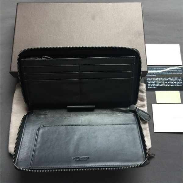 未使用品 BOTTEGA VENETA☆ボッテガヴェネタ 長財布 ブラックxブルー